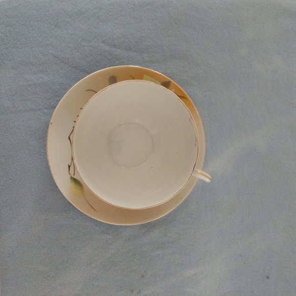 MID CENTURY MODERN JAPAN GREEN STAMP FLORAL TEA CUP SET JAPANESE BLOSSOMS - Picture 14 of 16